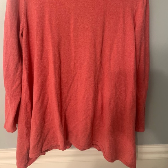 Coral J. Jill Button Up Cardigan Medium Petite with pockets - Picture 4 of 8